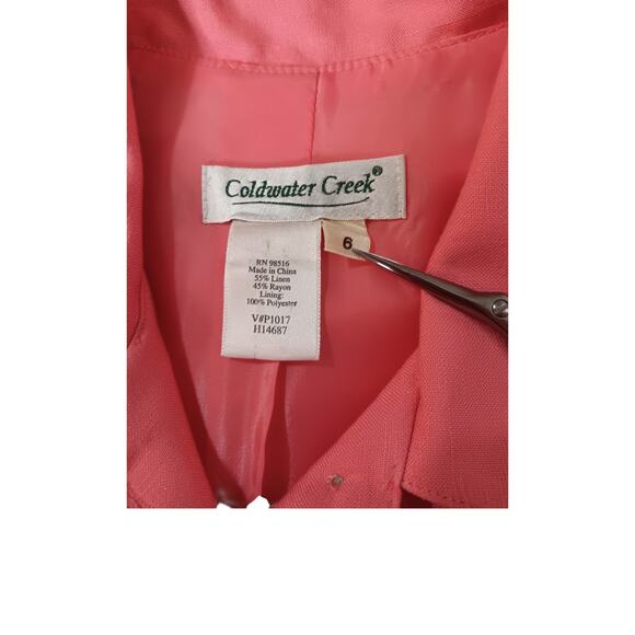 Long Linen Blend Midi Dress 6 Short Sleeves Pin Tucks‎ Retro Party Romantic Pink - Picture 7 of 11